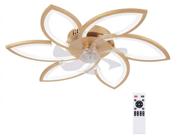 Brilagi - LED Stmívatelný stropní ventilátor LED/34W/230V pr. 78 cm zlatá + DO