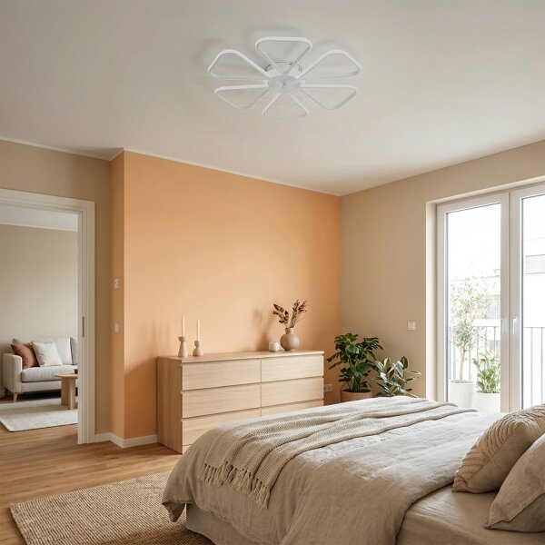 Brilagi - LED Stmívatelný stropní ventilátor LED/38W/230V pr. 76 cm bílá + DO