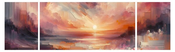 Obraz - Malované červánky (170x50 cm)
