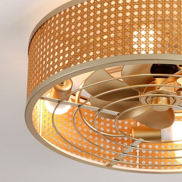 Brilagi - Stropní ventilátor 4xE27/40W/230V pr. 50 cm bambus + DO