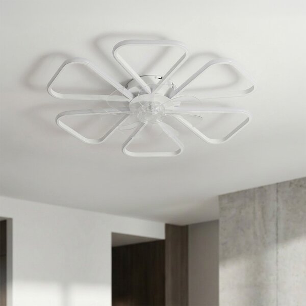 Brilagi - LED Stmívatelný stropní ventilátor LED/38W/230V pr. 76 cm bílá + DO