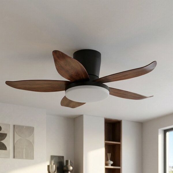 Brilagi - LED Stmívatelný stropní ventilátor LED/32W/230V 95 cm černá/hnědá + DO