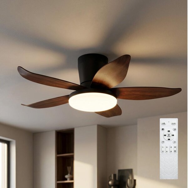 Brilagi - LED Stmívatelný stropní ventilátor LED/32W/230V 95 cm černá/hnědá + DO