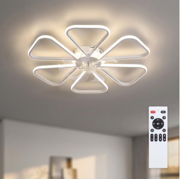 Brilagi - LED Stmívatelný stropní ventilátor LED/38W/230V pr. 76 cm bílá + DO