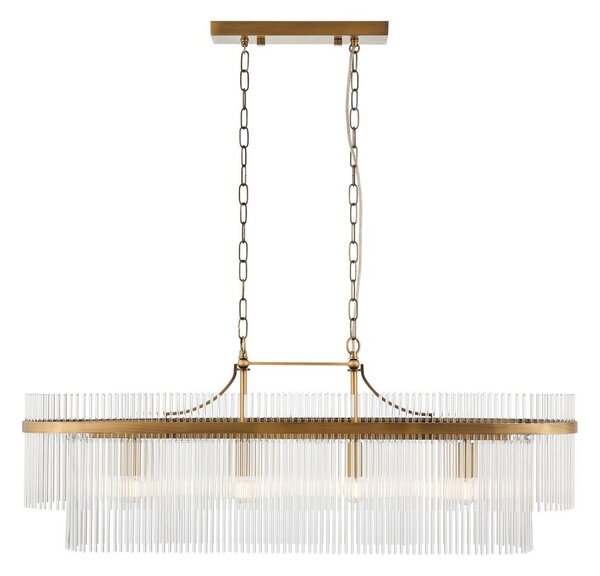 Endon 112573 - Lustr na řetězu MARIETTA 4xE14/6W/230V mosaz/čirá