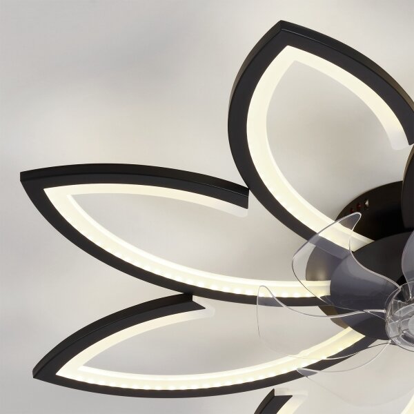 Brilagi - LED Stmívatelný stropní ventilátor LED/43W/230V pr. 90 cm černá + DO