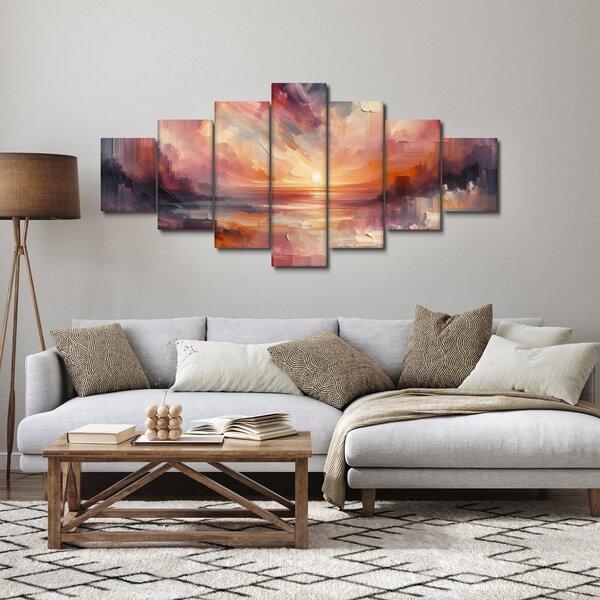 Obraz - Malované červánky (210x100 cm)