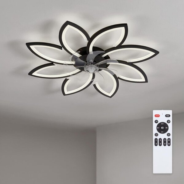 Brilagi - LED Stmívatelný stropní ventilátor LED/43W/230V pr. 90 cm černá + DO
