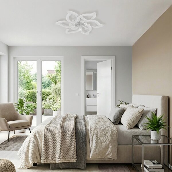 Brilagi - LED Stmívatelný stropní ventilátor LED/34W/230V pr. 83 cm bílá + DO