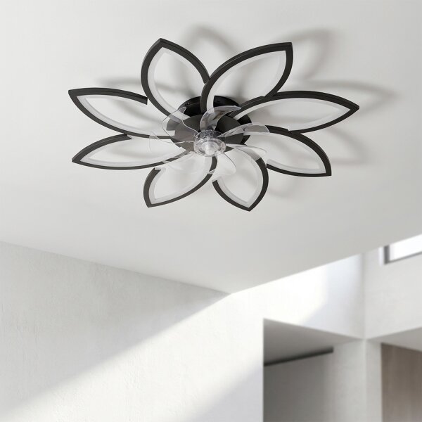 Brilagi - LED Stmívatelný stropní ventilátor LED/43W/230V pr. 90 cm černá + DO