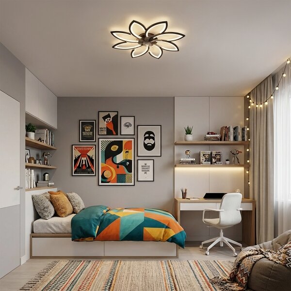 Brilagi - LED Stmívatelný stropní ventilátor LED/43W/230V pr. 90 cm černá + DO