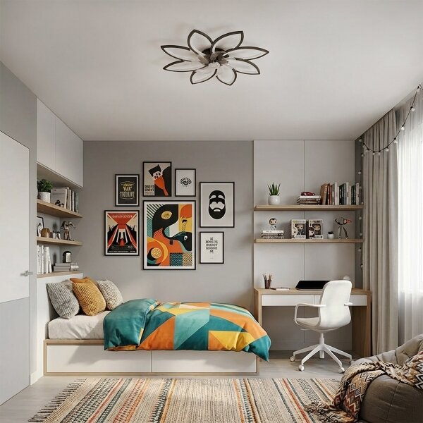 Brilagi - LED Stmívatelný stropní ventilátor LED/43W/230V pr. 90 cm černá + DO