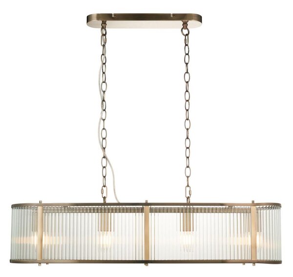 Endon 110945 - Lustr na řetězu RIDGETON 4xE14/6W/230V mosaz/čirá