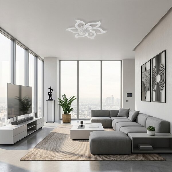 Brilagi - LED Stmívatelný stropní ventilátor LED/34W/230V pr. 83 cm bílá + DO