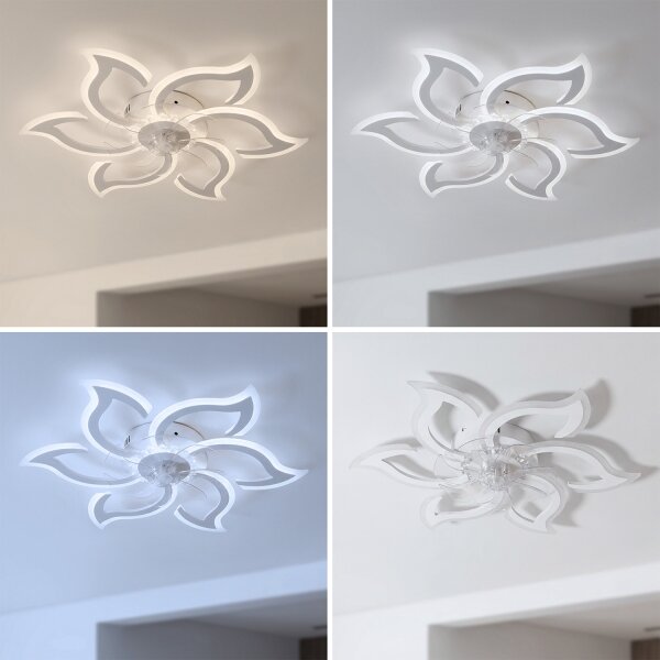 Brilagi - LED Stmívatelný stropní ventilátor LED/34W/230V pr. 83 cm bílá + DO