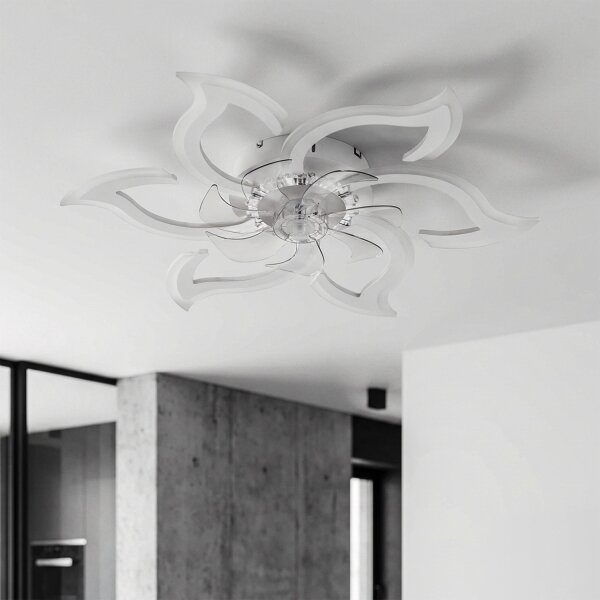 Brilagi - LED Stmívatelný stropní ventilátor LED/34W/230V pr. 83 cm bílá + DO