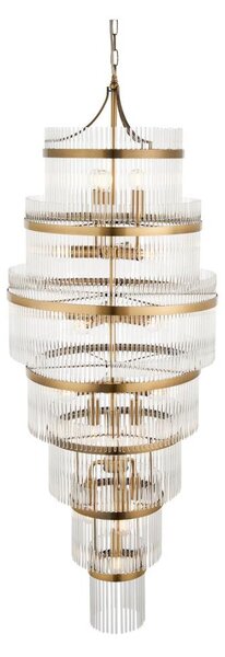 Endon 112793 - Lustr na řetězu MARIETTA GRAND 21xE14/6W/230V mosaz/čirá