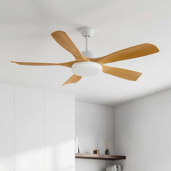 Brilagi - LED Stmívatelný stropní ventilátor LED/34W/230V 132 cm bílá/hnědá + DO