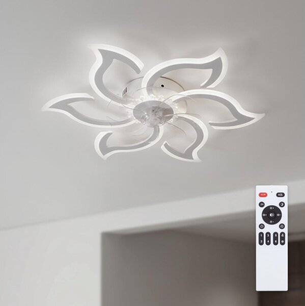 Brilagi - LED Stmívatelný stropní ventilátor LED/34W/230V pr. 83 cm bílá + DO