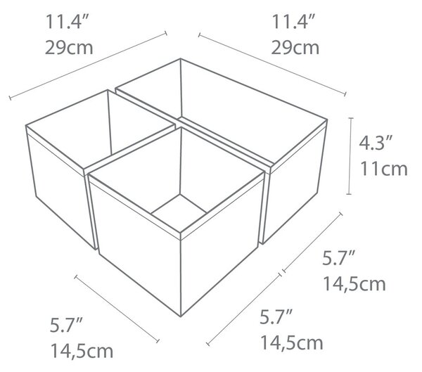 Sada 3 béžových organizérů Bigso Box of Sweden Drawer