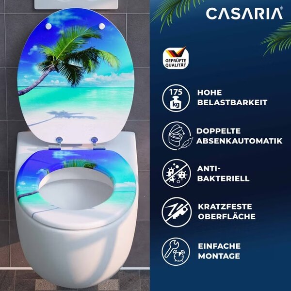 Casaria WC sedátko s automatickým spouštěním plážový motiv 108588