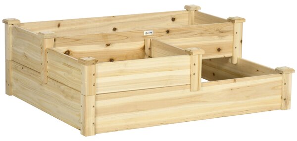Outsunny Vyvýšený Zahradní Záhon, 3-Tier Rostlinný Záhon, Květinový Zbox, Bylinkový Záhon, Stojan na Rostliny, Květinový Stojan na Balkon, Zahradu, Sm