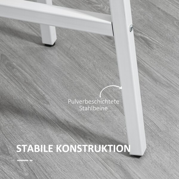 HOMCOM Jídelní stůl pro 4 osoby, kuchyňský stůl moderního designu, ocel, přírodní dřevo, 80 x 80 x 76 cm | Aosom