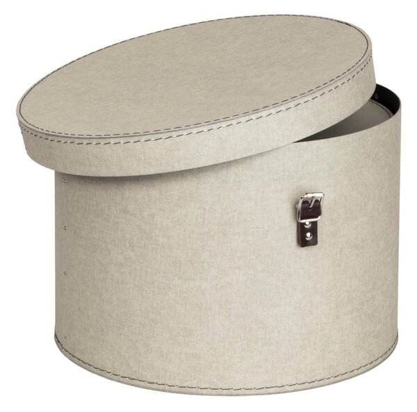 Béžové kartonové úložné boxy v sadě 2 ks s víkem ø 37,5x25 cm Rut Canvas Paper Laminate – Bigso