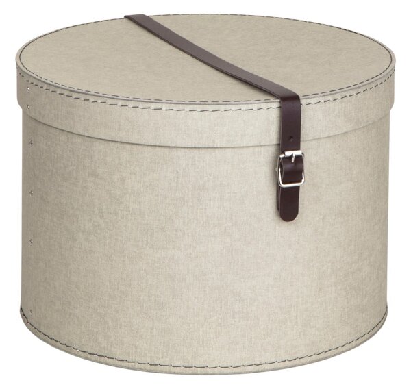 Béžové kartonové úložné boxy v sadě 2 ks s víkem ø 37,5x25 cm Rut Canvas Paper Laminate – Bigso