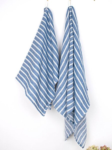 Snový svět Oceán modrý - lněný ručník - sarong Rozměr: 60 x 115 cm