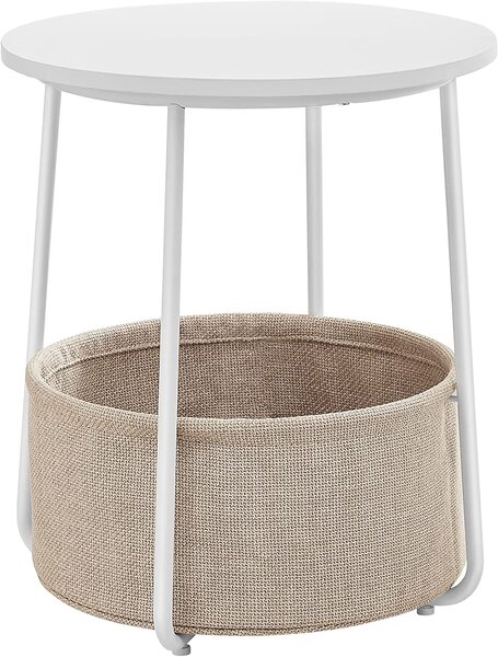 VASAGLE Příruční stolek - bílá/béžová - 45x50x45 cm