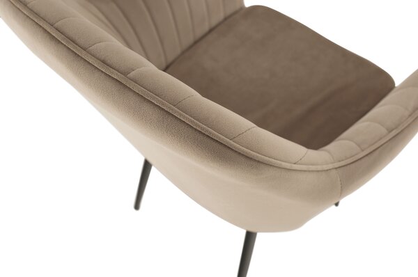 KONDELA Designové křeslo, šedohnědá Taupe Velvet látka, ZIRKON