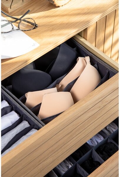 Šedý organizér do zásuvky s přihrádkami Bigso Box of Sweden Drawer, 29 x 11 cm