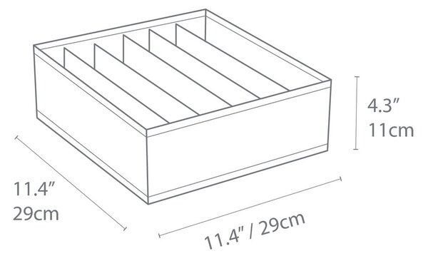 Šedý organizér do zásuvky s přihrádkami Bigso Box of Sweden Drawer, 29 x 11 cm