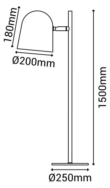 Bílá stojací lampa SULION Paris, výška 150 cm