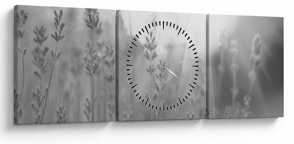 Obraz - Levandule (s hodinami) (90x30 cm)