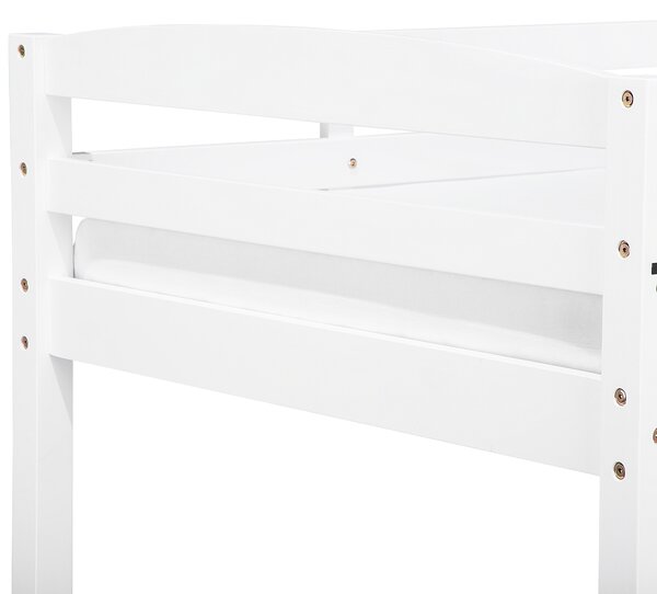 Patrová postel se zásuvkami REGAT Borovicové dřevo Bílá 90 x 200 cm