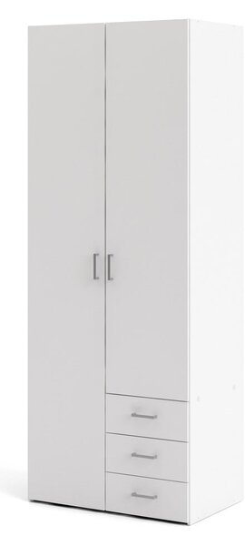 Bílá šatní skříň 78x200 cm Space – Tvilum