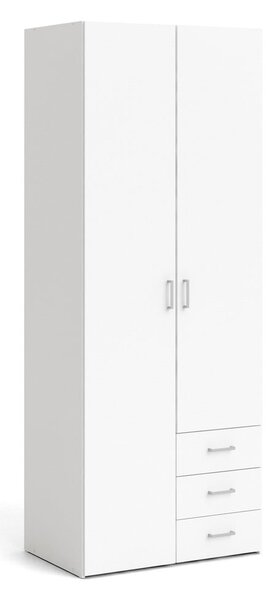 Bílá šatní skříň 78x200 cm Space – Tvilum