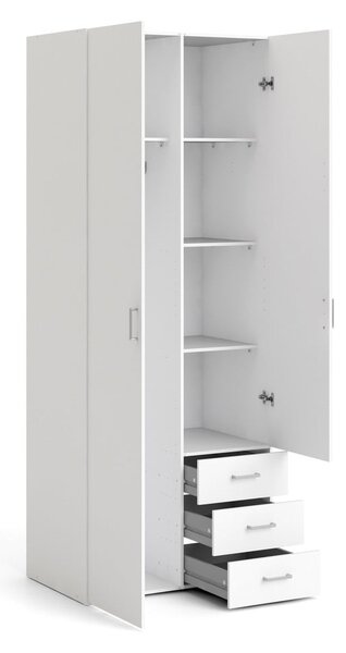 Bílá šatní skříň 78x200 cm Space – Tvilum