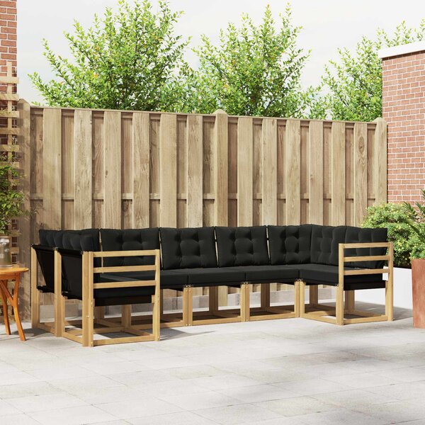 Venkovní pohovková souprava 7 ks Bílá a černá 3389826
