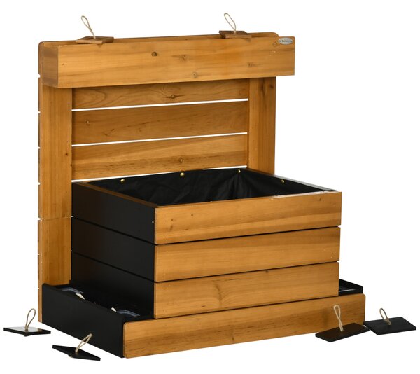 Zvýšený záhon Outsunny, dřevěná květináč s automatickým zavlažovacím systémem, 79,5 x 49,5 x 80 cm | Aosom