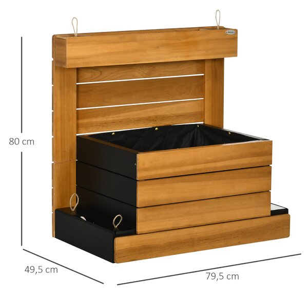 Zvýšený záhon Outsunny, dřevěná květináč s automatickým zavlažovacím systémem, 79,5 x 49,5 x 80 cm | Aosom