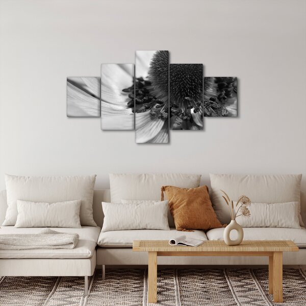 Obraz - Květina v černobílé (125x70 cm)