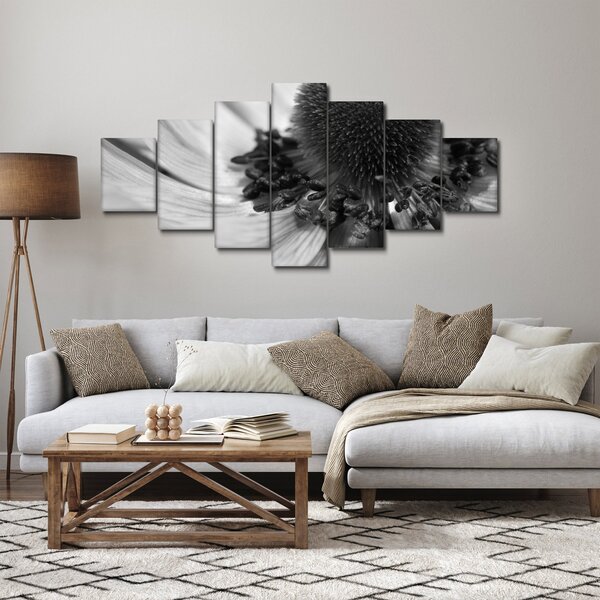 Obraz - Květina v černobílé (210x100 cm)