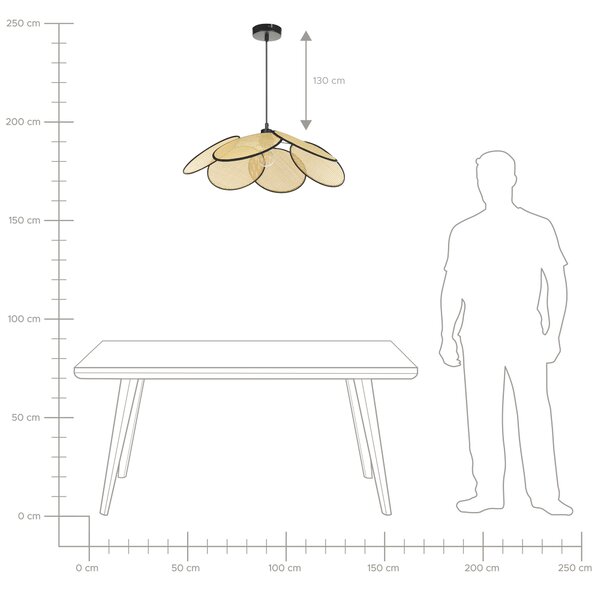 Závěsná lampa MEROO Papír Přírodní