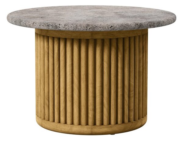 Tribu Odkládací stolek Otto, Tribu, kulatý 48x32 cm, rám teak, deska keramika dekor sabbia