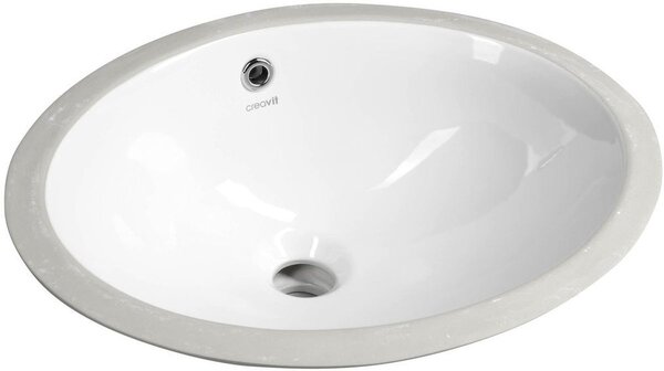 Creavit umyvadlo 48.5x38.2 cm oválné zápustný-pod pult bílá lesk TP211