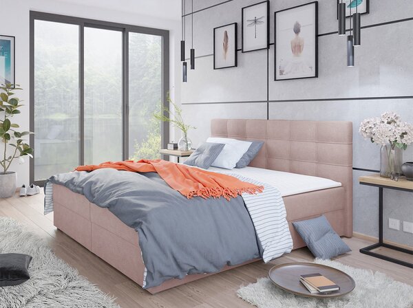 Hotelová postel s úložným prostorem 180x200 BALJA 2 - růžová + topper ZDARMA