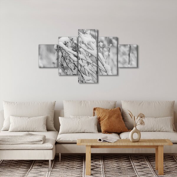 Obraz - Zasněžené větve (125x70 cm)